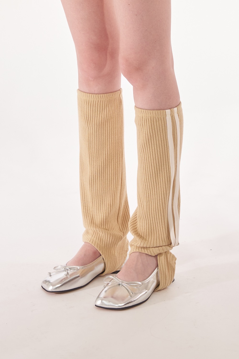 Stripe toning leg warmer_Yellow