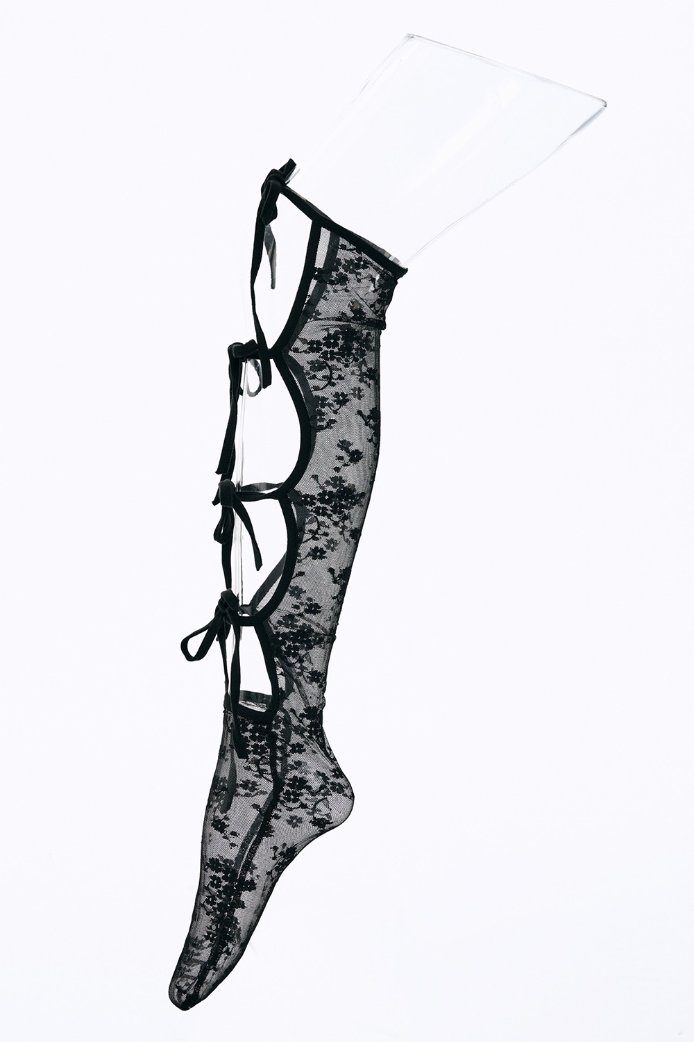 (5차) New ribbon string lace socks _Black