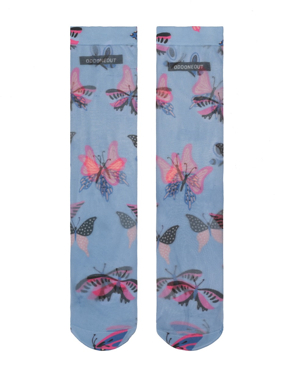 Butterfly see-through socks_BLUE