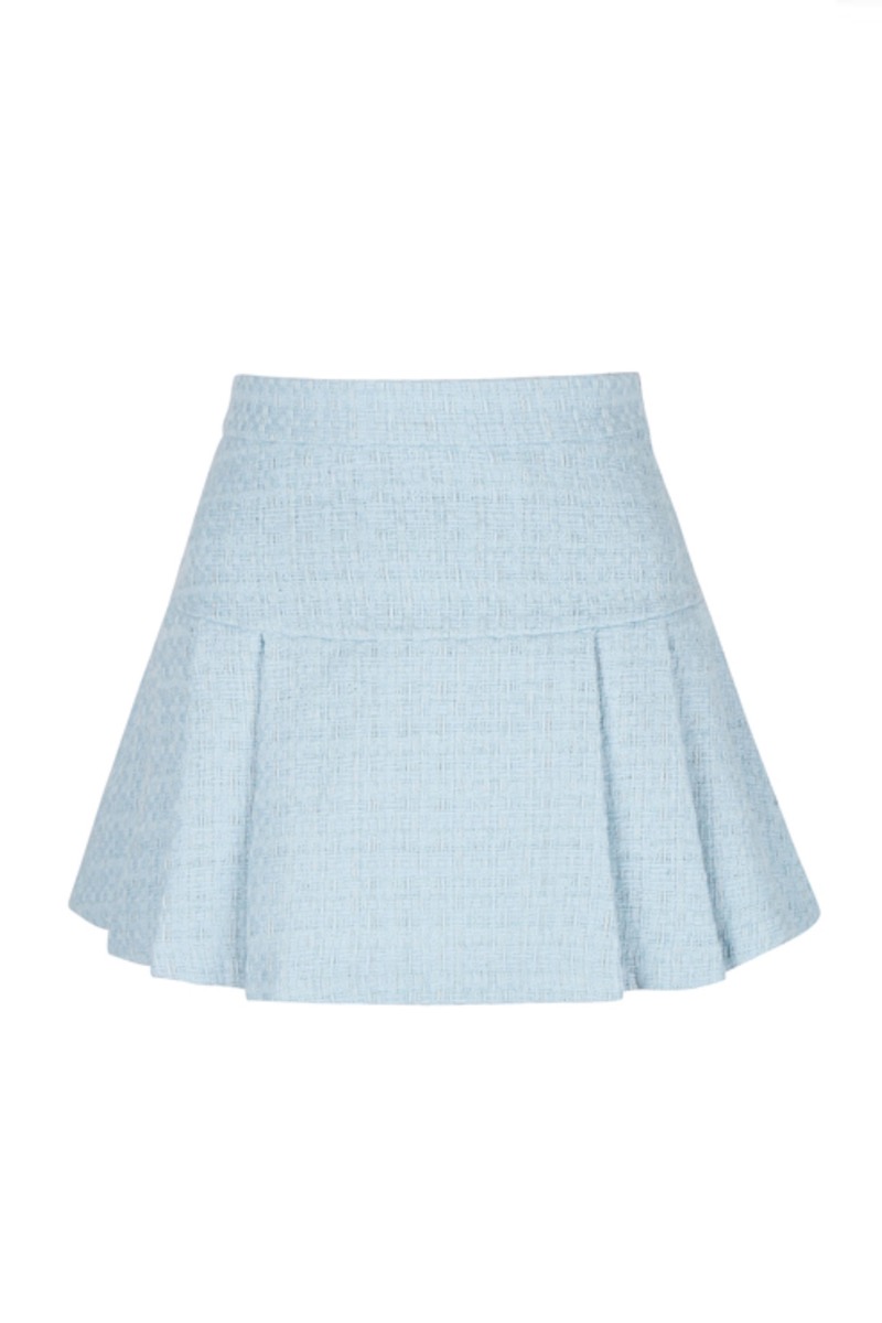 Two piece tweed skirt_Sky blue