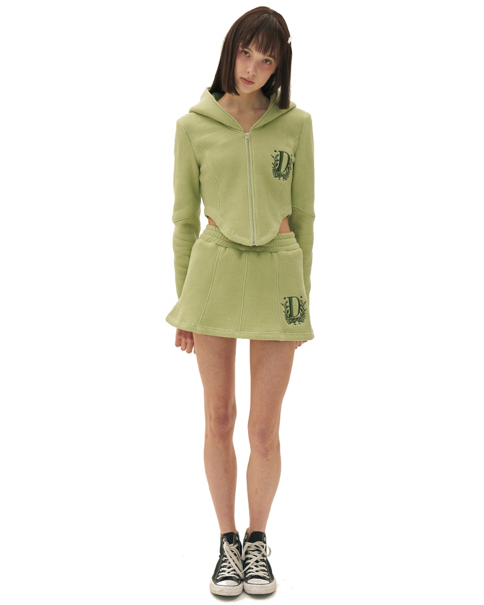 Embleme hoodie skirt_LIGHT GREEN