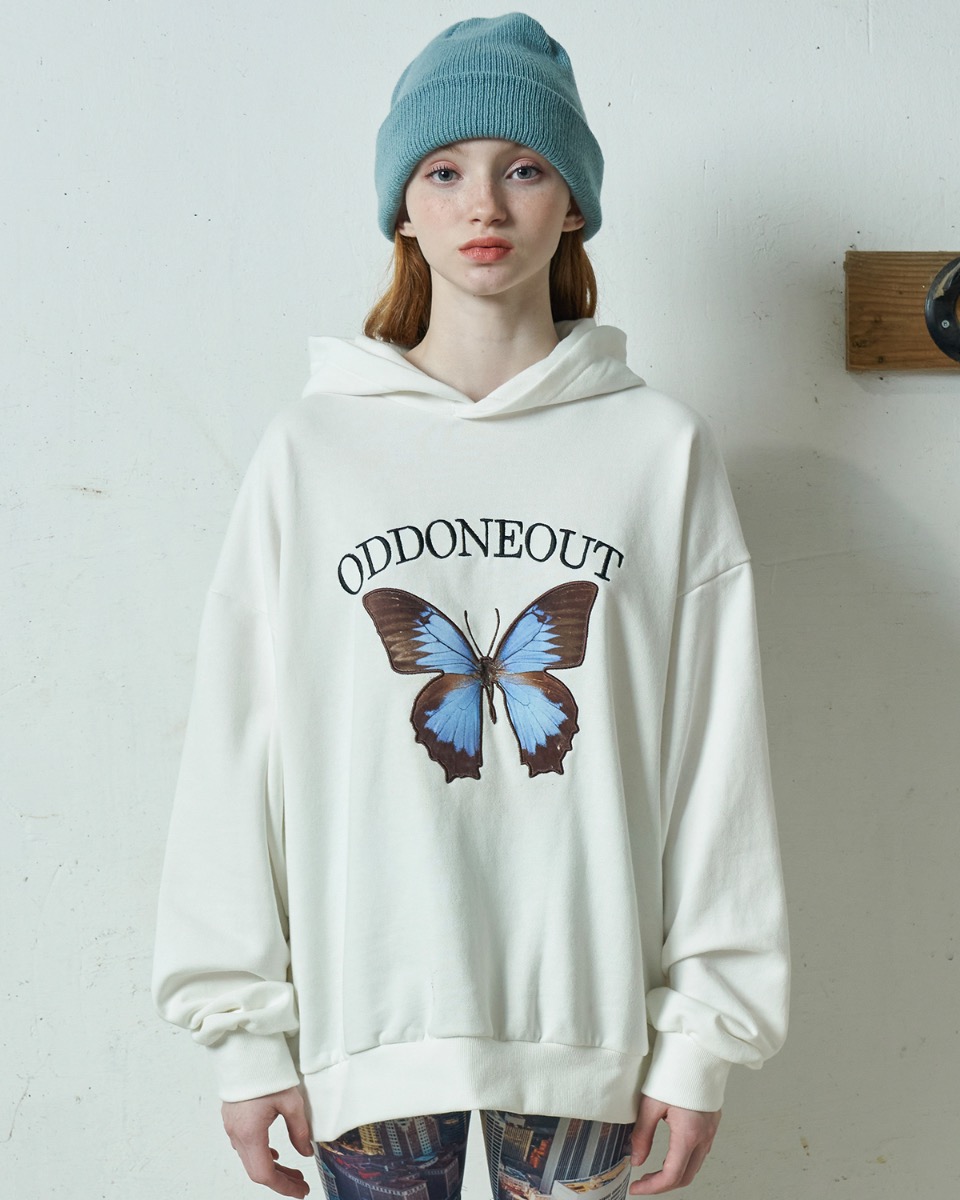 Butterfly needlework hoodie_white