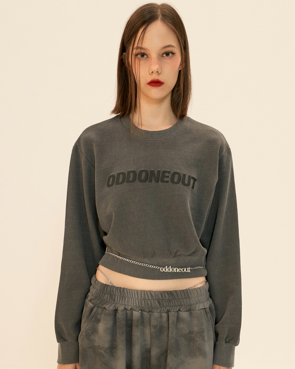 ODD ONE OUT EXMBO CROP CREWNECK_Charcoal