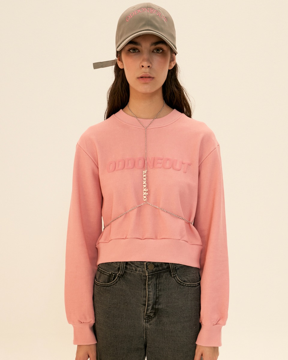 ODD ONE OUT EXMBO CROP CREWNECK_Pink