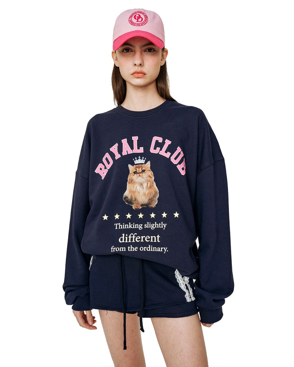 [SEASON OFF SALE]  Royal cat sweatshirts_NAVY