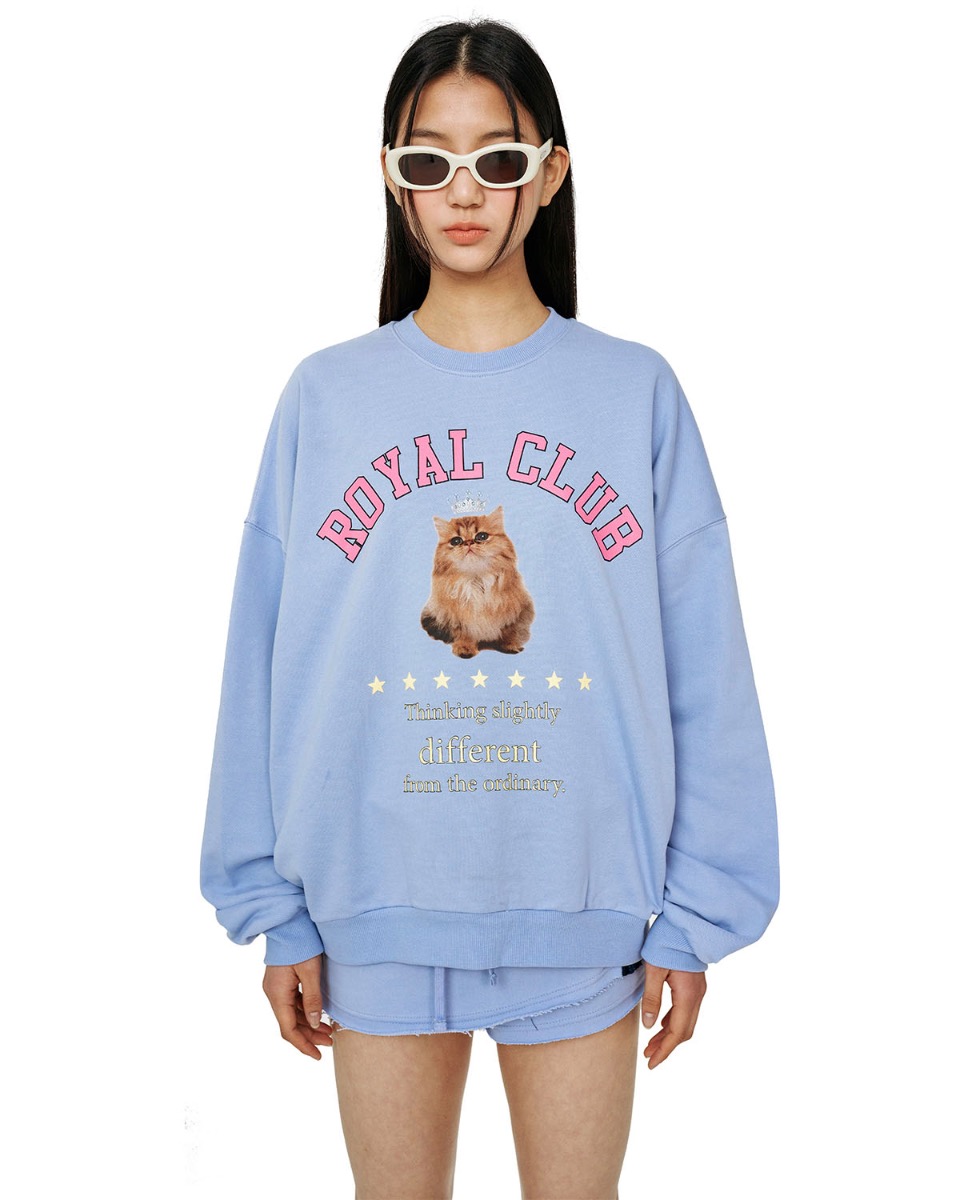 [SEASON OFF SALE] Royal cat sweatshirts_SKY