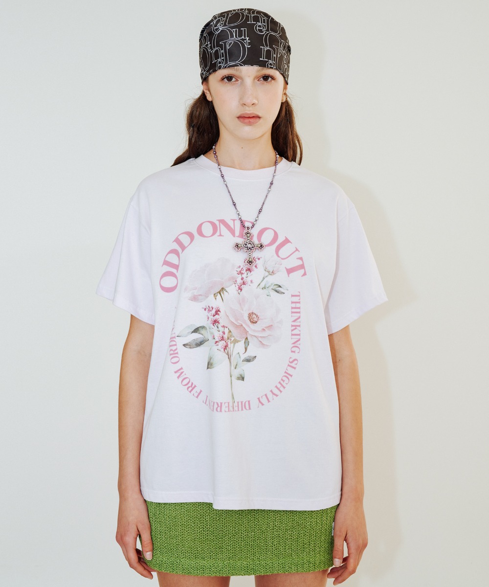 ODD Flower Circe logo T-shirts_Pink