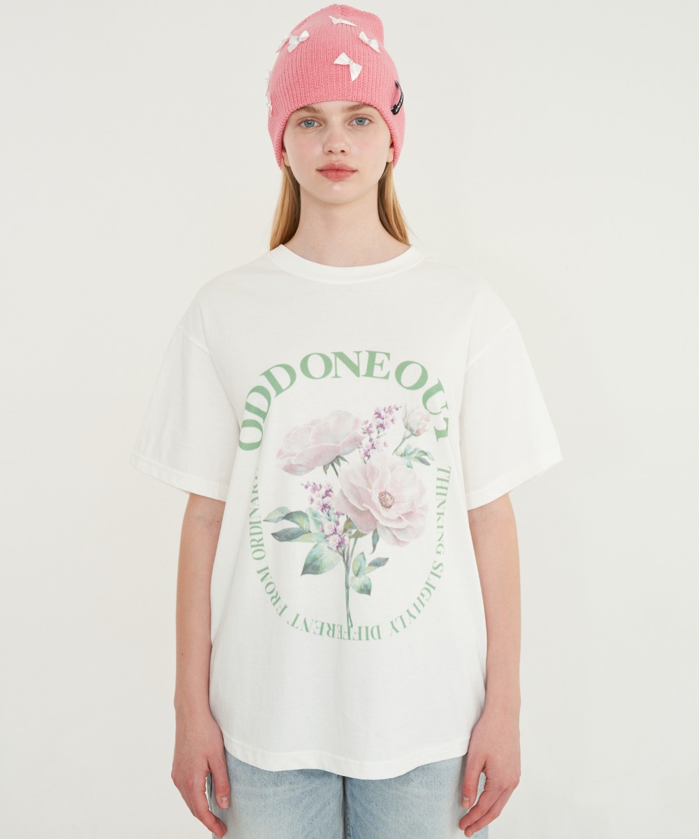 ODD Flower Circe logo T-shirts_White