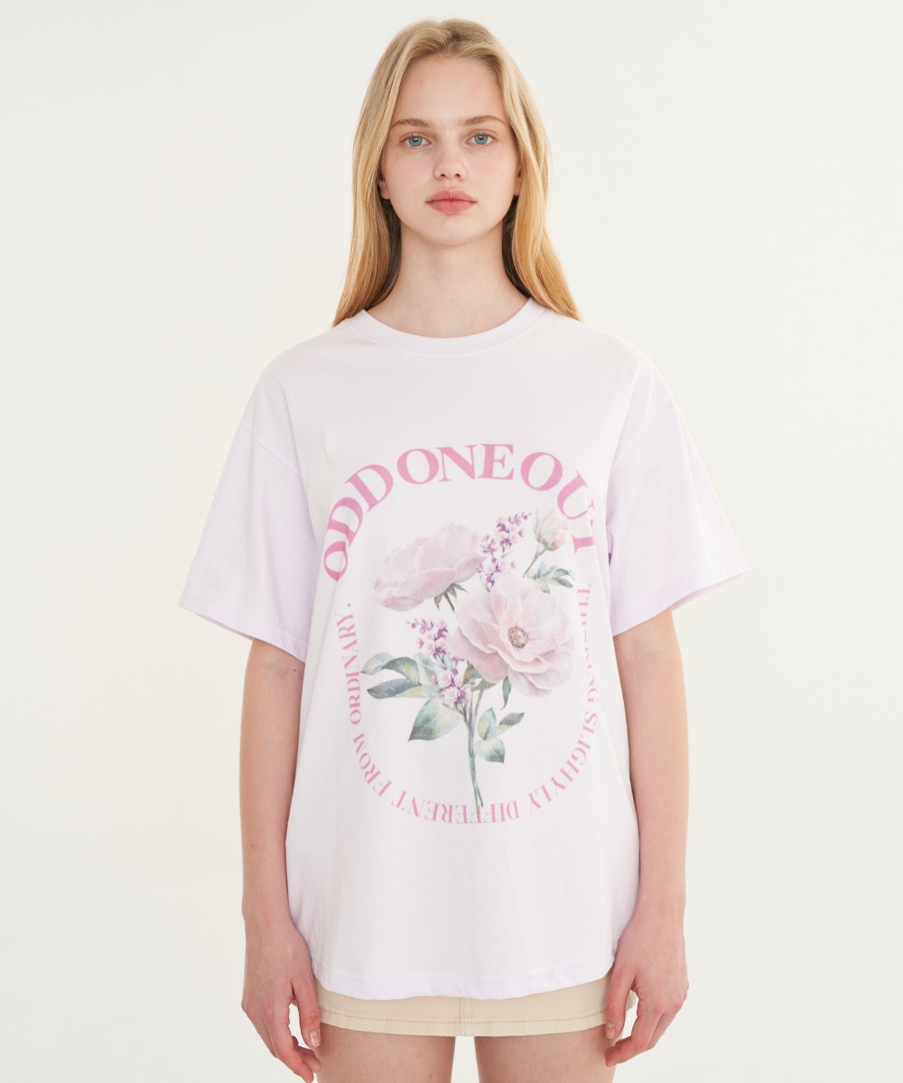 ODD Flower Circe logo T-shirts_Pink
