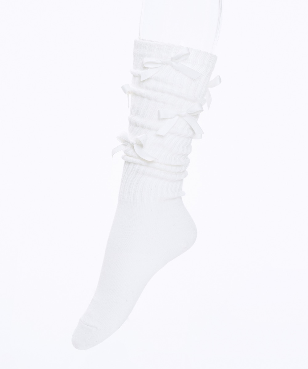 [5차 배송] ribbon socks _White